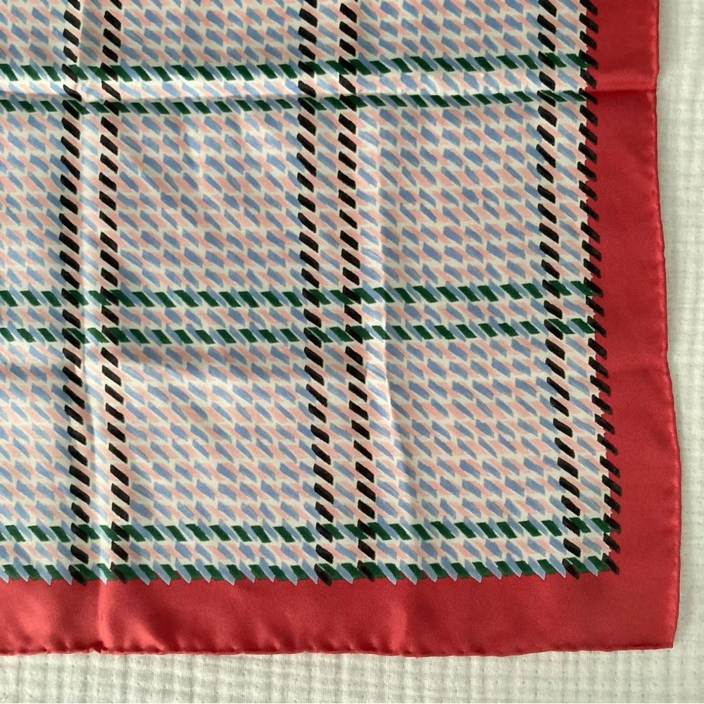 Dior Silk Scarf Geometric Print Red - 21”